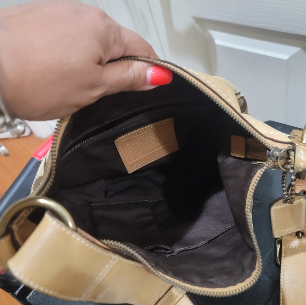 Coach Signature Monogram Leather Trim Crossbody Bag - Picture 4 of 10